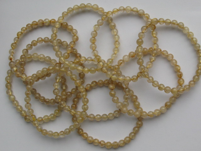 天然石ブレスレット　内径（手首）17.5～18ｃｍタイプ　ゴールドルチル７ミリ玉（6.5~7.5㎜）