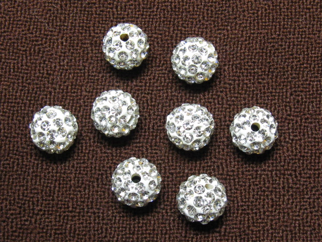 クレイ・ラインストーンビーズ　1０mm　シルバー