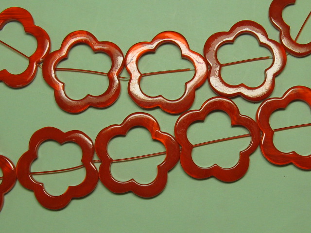 シェルパーツ　30ミリ　梅花梅穴　オレンジ