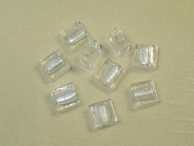 ベネチアン風ガラス　正方形　約10×5ｍｍ　白色