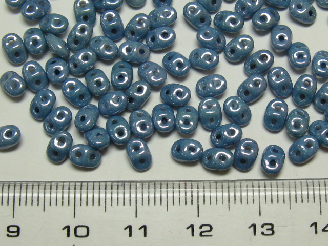 チェコビーズ　スーパーデュオ　２ホール　2.5×5ミリ　(10g入り)　オペークラスターブルー