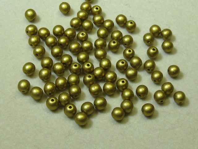 チェコ　プレス　ラウンド　４ミリ　マットブラスコールド