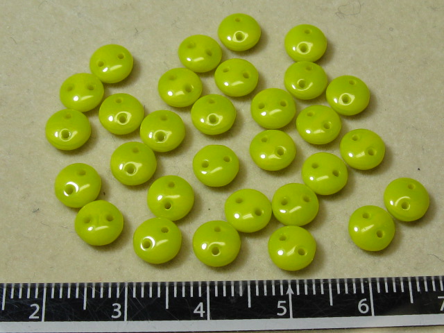 チェコビーズ　レンティル(レンズ豆)　２ホール　６ミリ　シャトーレイス