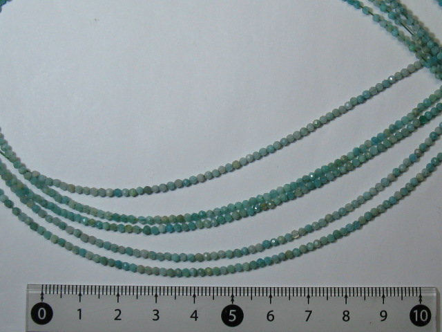 天然石　２ミリ　ラウンド　カット　(一連40センチ)　アマゾナイト