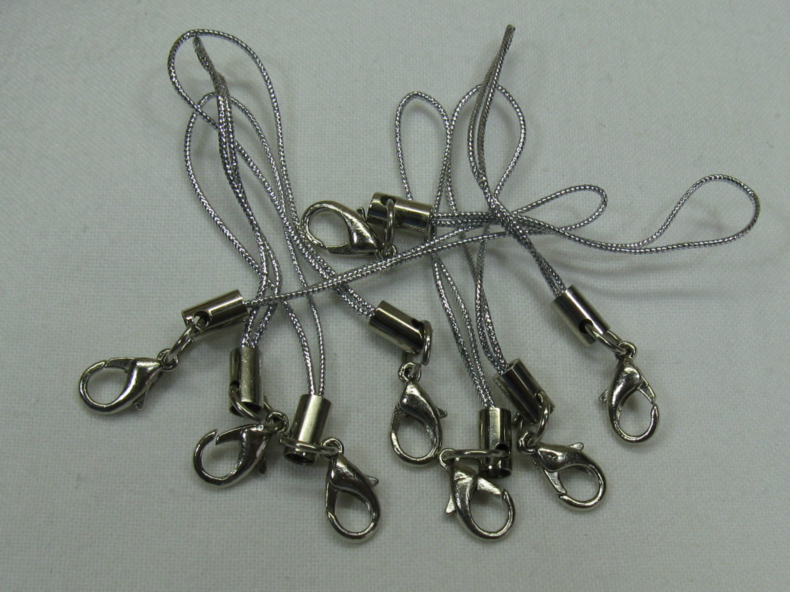 カニカン付ストラップ　シルバー