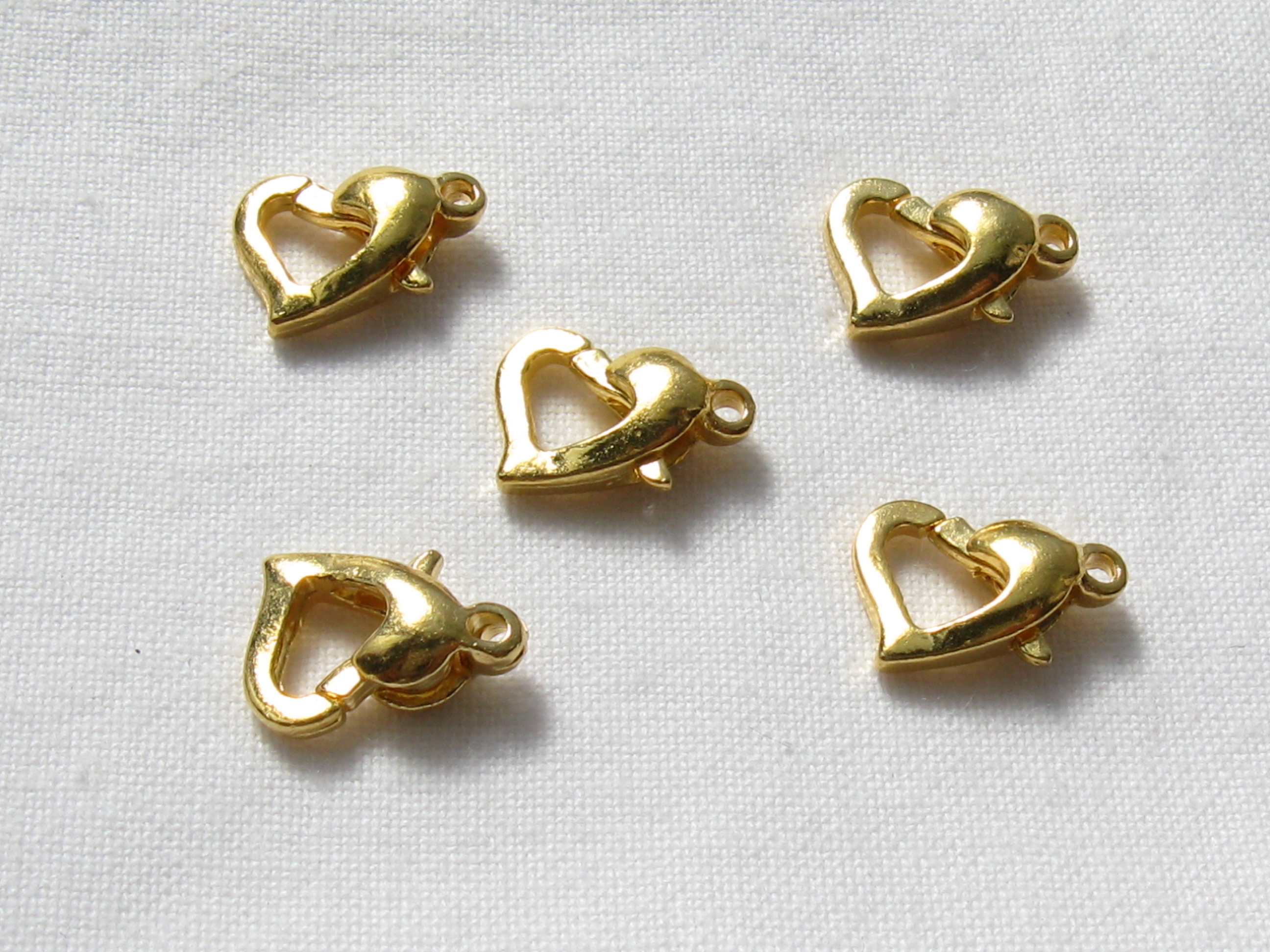 カニカン(ハート)　約１２ミリ　ゴールド