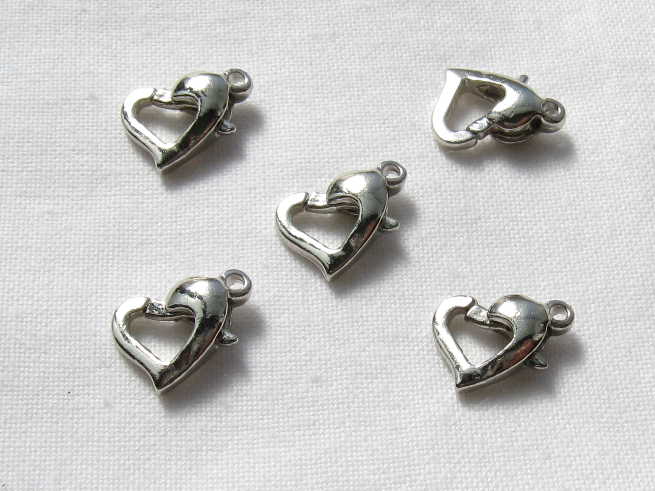 カニカン(ハート)　約１２ミリ　シルバー