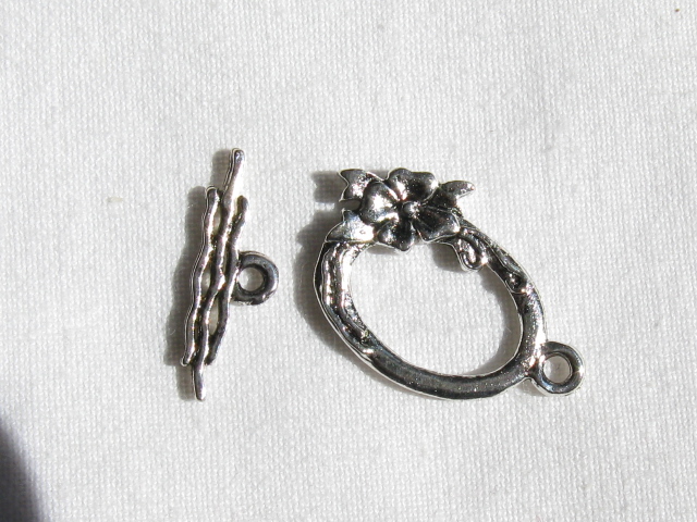 マンテル　花とリボン　(１ペア)　シルバー