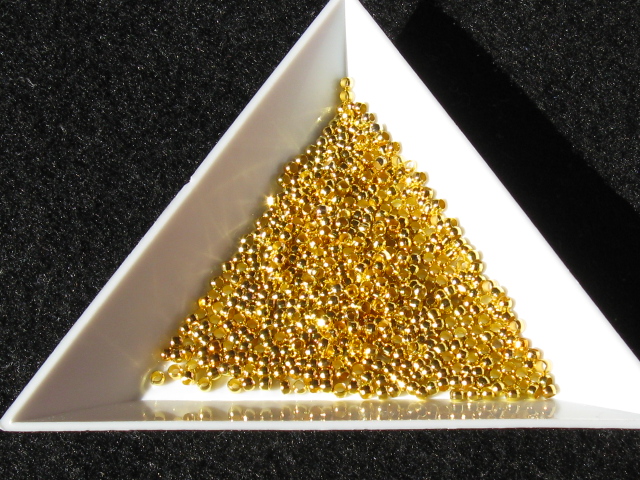 カシメ(つぶし玉)　2ミリ　(500ヶ入)　ゴールド