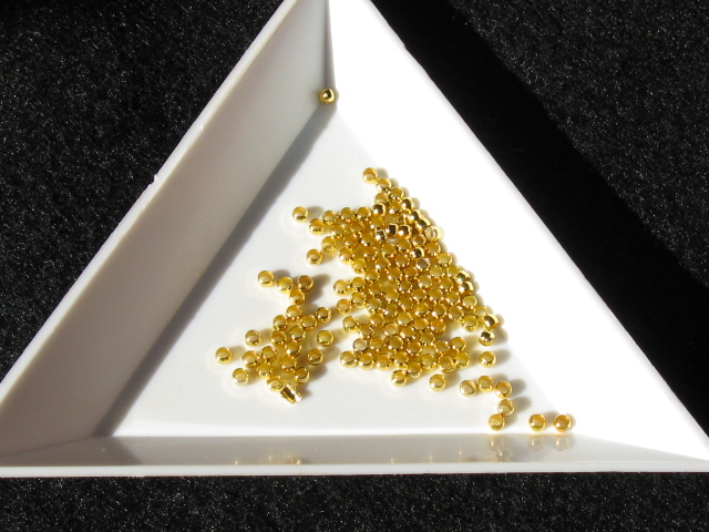 カシメ(つぶし玉)　2ミリ　(100ヶ入)　ゴールド