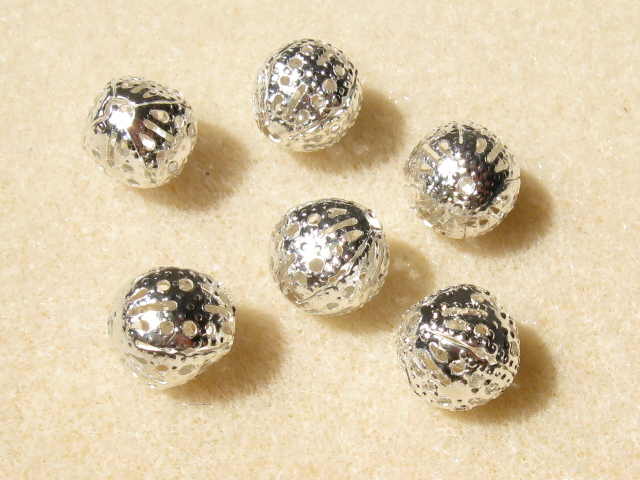 すかし玉　１０mm　ホワイトシルバー