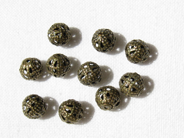 すかし玉　６mm　金古美