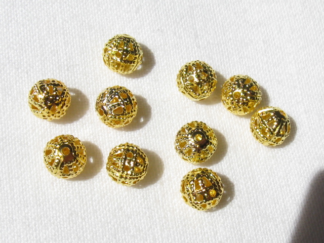 すかし玉　６mm　ゴールド