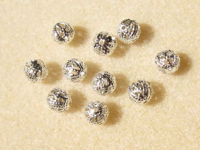 すかし玉　６mm　ホワイトシルバー