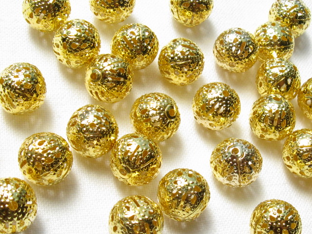 すかし玉　１０mm　ゴールド　大袋