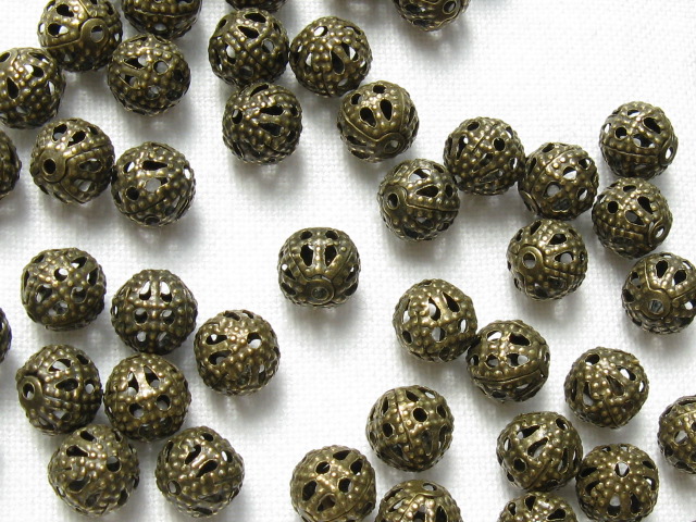 すかし玉　６mm　金古美　大袋