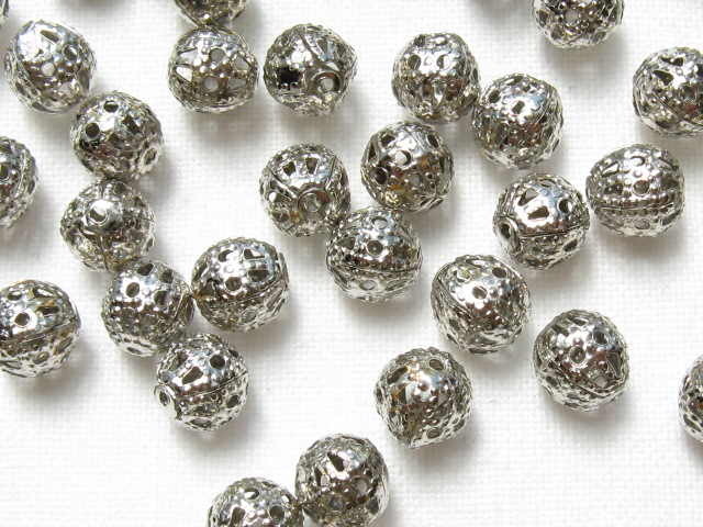 すかし玉　６mm　ロジウム