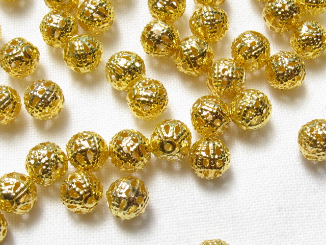 すかし玉　６mm　ゴールド　大袋