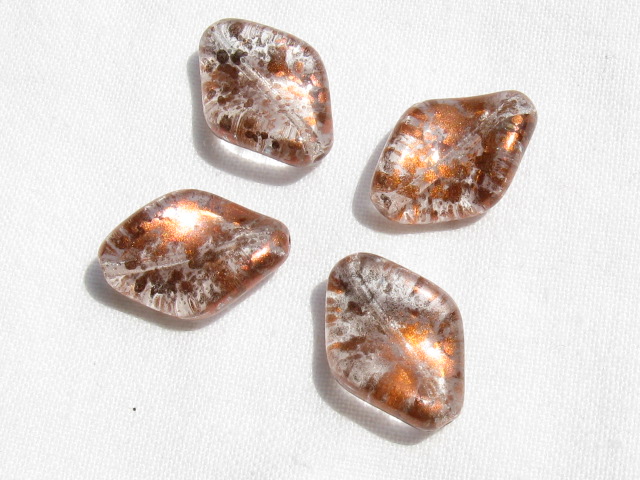 チェコビーズ　エリカ　19×13ミリ　クリスタルカプリゴールド