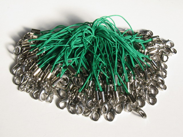 カニカン付ストラップ　(100個入り)　グリーン