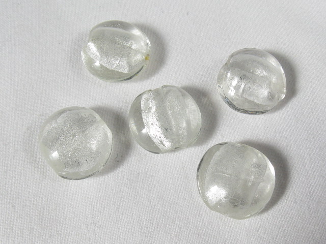 ベネチアン風ガラス　ハート　約20ｍｍ　（1個入り）　白