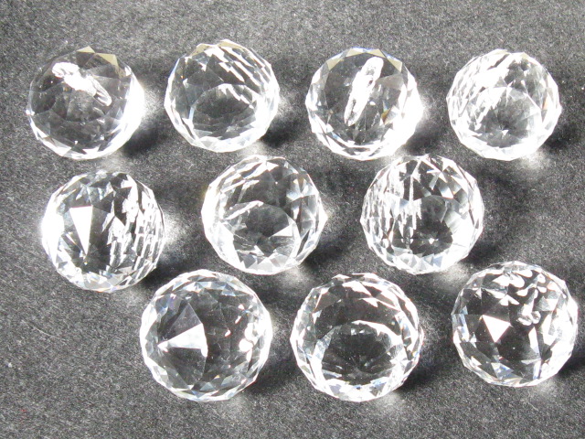 ガラスビーズ　サンキャッチャーポール　約30ｍｍ　（１0個入り）　クリスタル