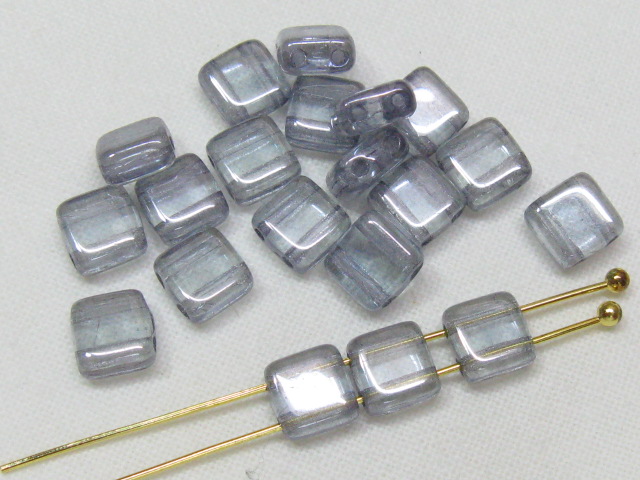 フラットスクエア　２ホール　６ミリ　ラスターブルー