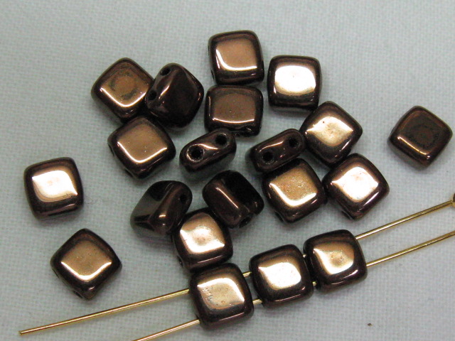 フラットスクエア　２ホール　６ミリ　ダークブロンズ