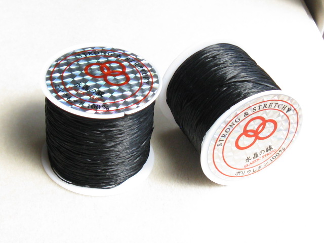のびるテグス（ブレスレット用）　0.8ミリ　(50Ｍ巻)　黒色
