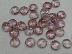 チェコビーズ　レンティル(レンズ豆)　２ホール　６ミリ　ラスタートパーズピンク