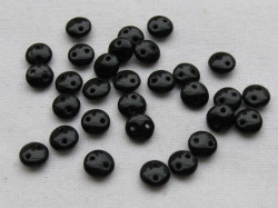 チェコビーズ　レンティル(レンズ豆)　２ホール　６ミリ　ジェット