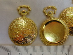 セッティングメタル　懐中時計型　26×38mm　ゴールド