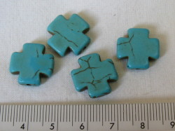 合成石　約1５ミリ　クロス(中)　練りターコイズ