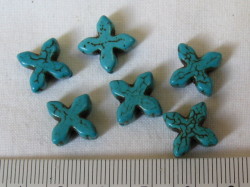 合成石　約1５ミリ　クロス(小)　練りターコイズ