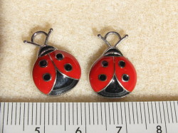 カラーチャーム　テントウ虫　約18×13ミリ