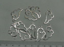 チャーム　天使の羽　(１０個入り)　シルバー