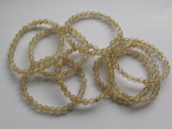 天然石ブレスレット　内径（手首）16.5～17ｃｍタイプ　ゴールドルチル７ミリ玉（6.5~7.5㎜）