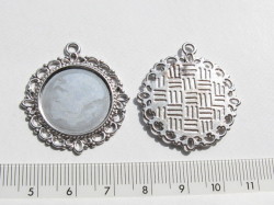 レジン向けメタル　丸型　30mm　Ａシルバー