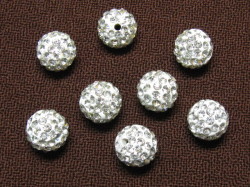 クレイ・ラインストーンビーズ　12mm　シルバー