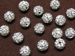 クレイ・ラインストーンビーズ　８mm　シルバー