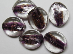 ハンドメイドガラス　オーバル　約28×24ｍｍ　パープル