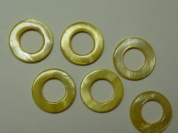 シェルパーツ　20ミリ　丸形・リング　イエロー