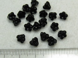 チェコビーズ　ベルフラワー　６×４ミリ　ジェット