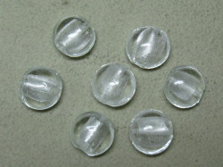 ベネチアン風ガラス　丸平タイプ　約15ｍｍ　白色