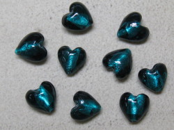 ベネチアン風ガラス ハート 約12ｍｍ ２個入り 緑色 アクセサリーパーツ はまたつ