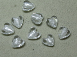 ベネチアン風ガラス　ハート　約12ｍｍ　白色