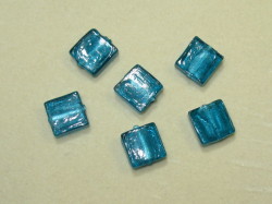 ベネチアン風ガラス　正方形　約10×5ｍｍ　青色