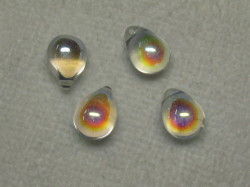 チェコビーズ　ティアドロップ　10×14ミリ　クリスタルAB