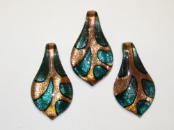 ハンドメイドガラス　スプーン　約60ｍｍ×32ｍｍ　ブルーグリーン