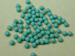 チェコ　プレス　ラウンド　４ミリ　オペークターコイズ